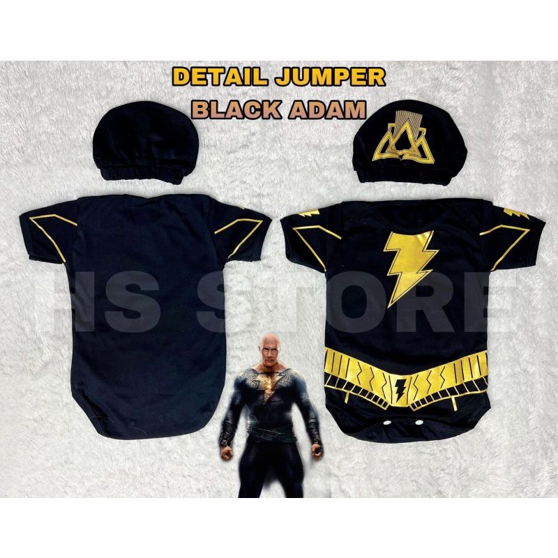 HARGA GROSIR ! JUMPSUIT BLACK ADAM BABY / BAJU BAYI / BAJU BABY / JUMPER BAYI / KOSTUM BAYI TERMURAH !