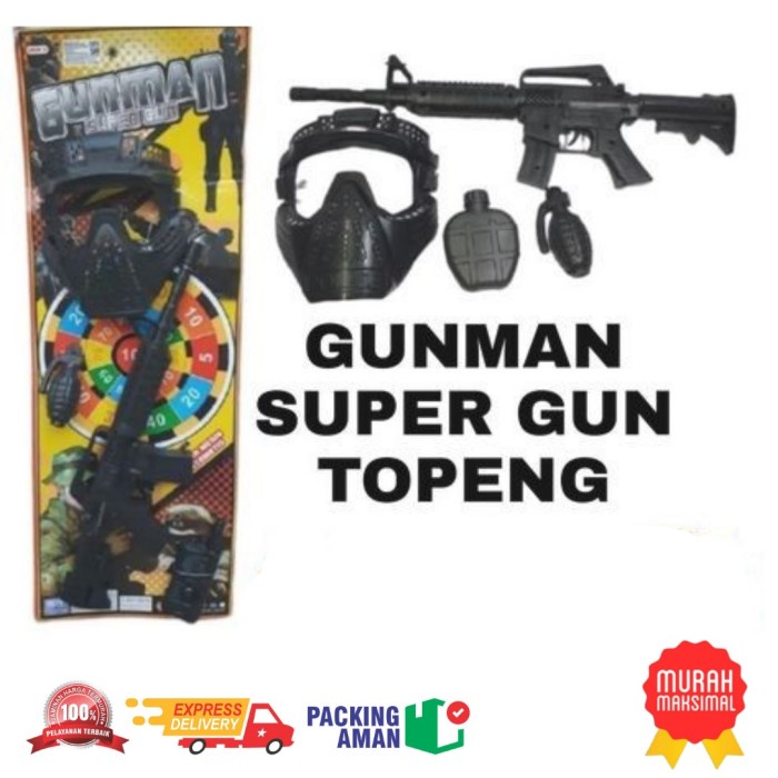 PROMO MAINAN ANAK PISTOL GUNMAN BISA BUNYI ADA TOPENG DAN SET SENJATA