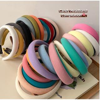 BAJ Bando Kain Tebal Wanita Korea Headband Cloud Polos Lebar Empuk Bandana Nagita Lembut Warna Pastel Hair Band Korean