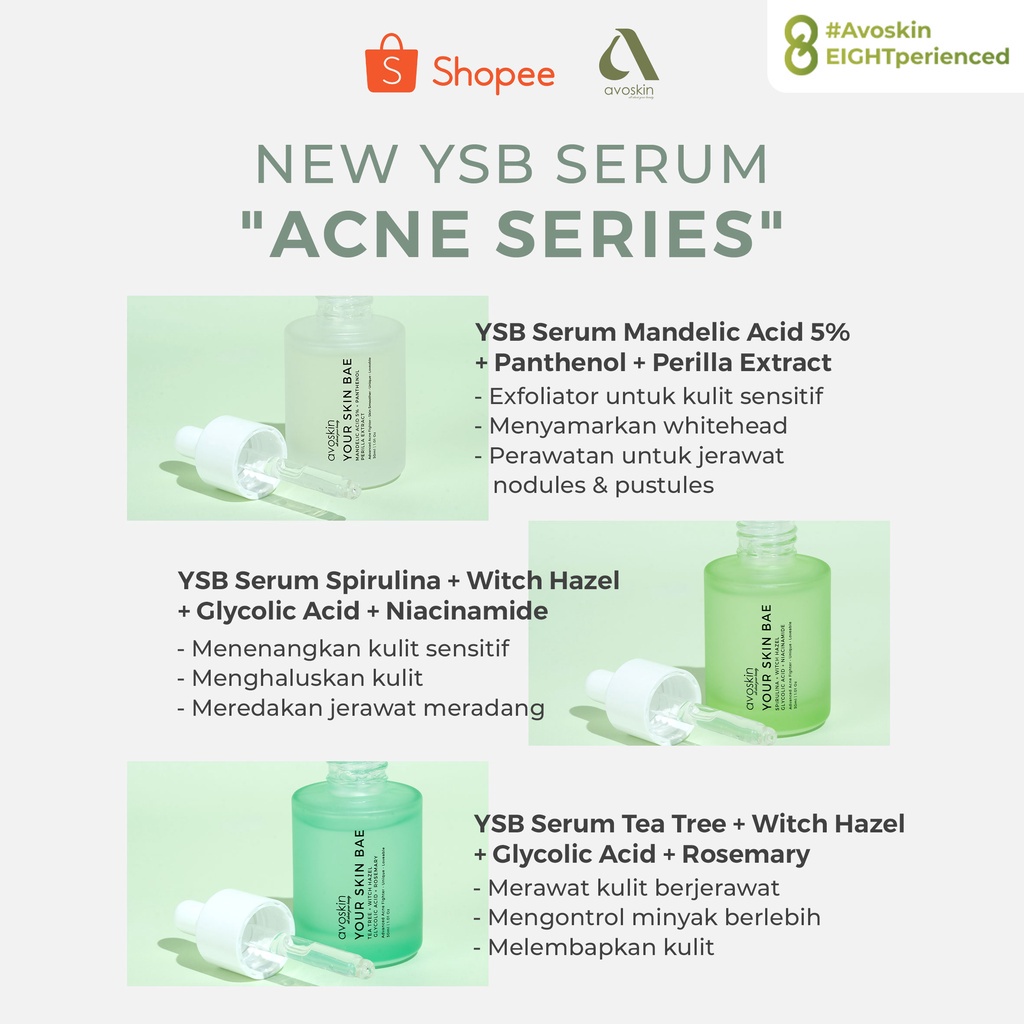 ✨ AKU MURAH ✨ Avoskin Your Skin Bae Serum Tea Tree + Witch Hazel + Glycolic Acid + Rosemary 30 ML