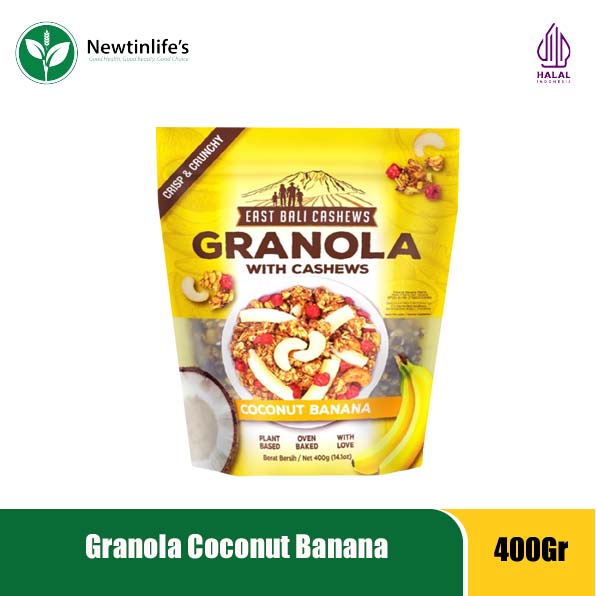 

Granola coconut banana kelapa pisang sereal sarapan - east bali cashews yava 400gr siap saji