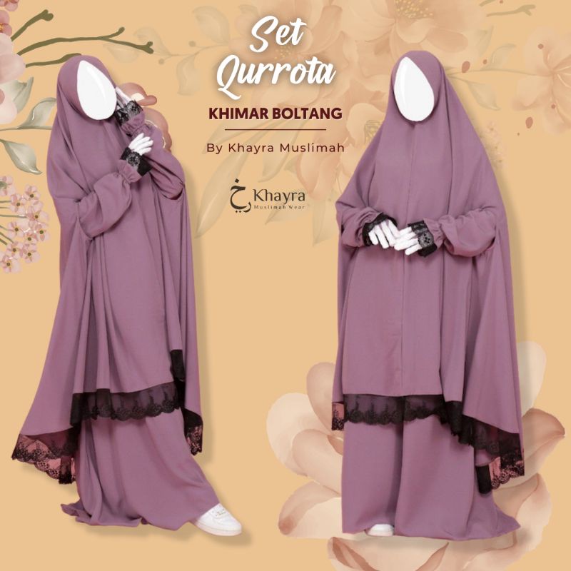 Jual SET QURROTA KHIMAR BOLTANG FULL RENDA BY KHAYRA MUSLIMAH Shopee Indonesia