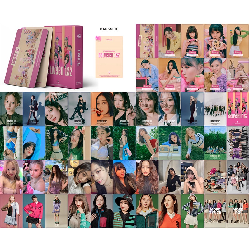 55pcs / box Kartu LOMO Foto TWICE 2022 BETWEEN 1 &amp; 2