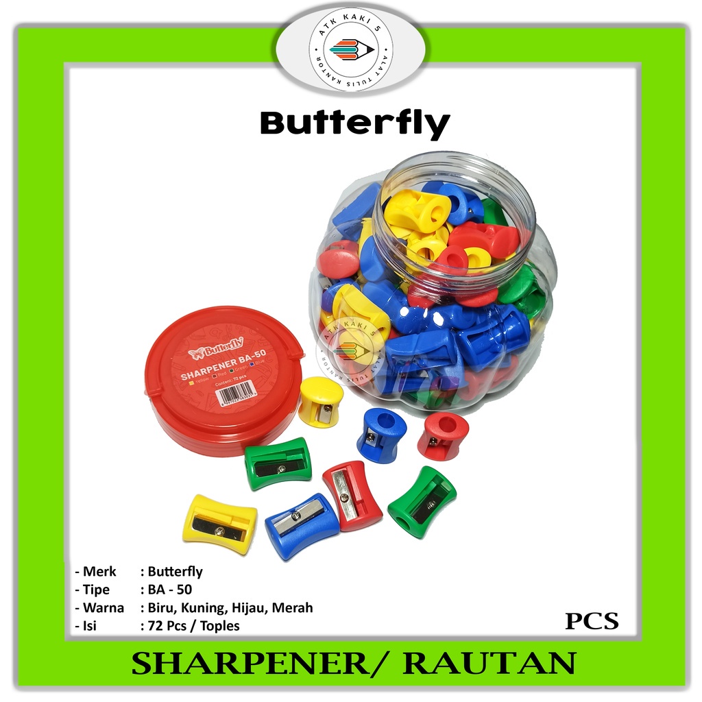 

BUTTERFLY - Rautan Pensil Mini Sharpener BA 50 - Pcs