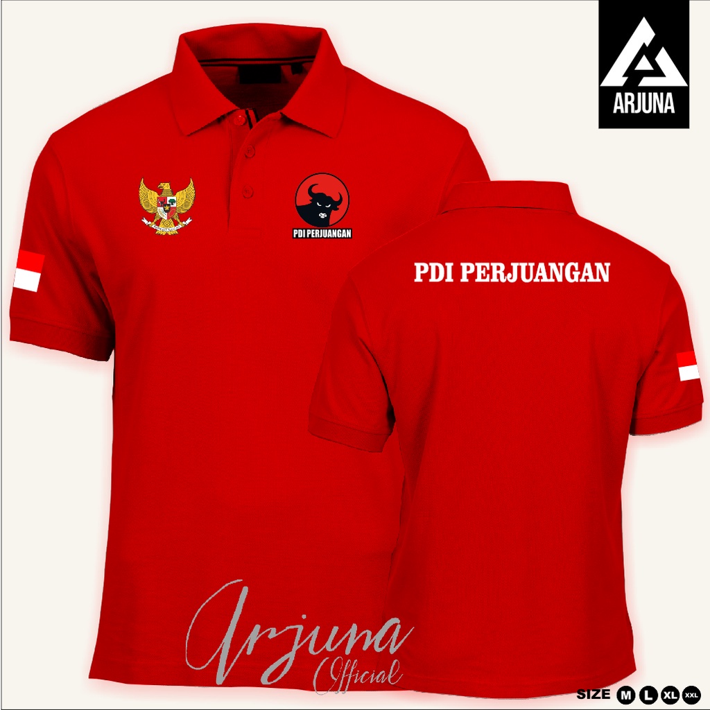KAOS KERAH/POLO SHIRT LOGO BANTENG/PDI KEREN SIMPLE DAN/TERMURAH
