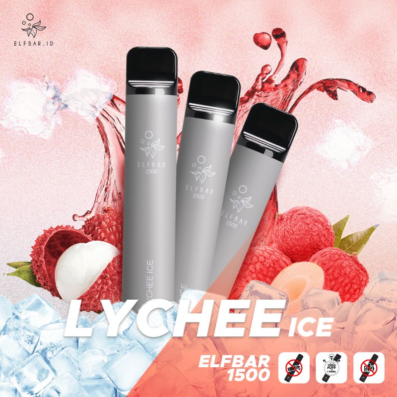 ELFBAR ELF BAR 1500 LYCHEE ICE DISPOSABLE POD / DISTRIBUTOR RESMI ELFBAR