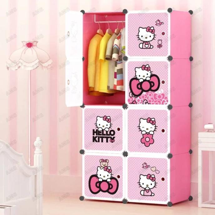 

Lemari pakaian rak serbaguna susun plastik lemari baju stock ready