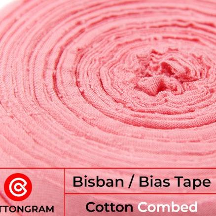 Bisban Kain Bahan Kaos Katun Bias Tape Meteran Aksesoris Kaos - 4 cm