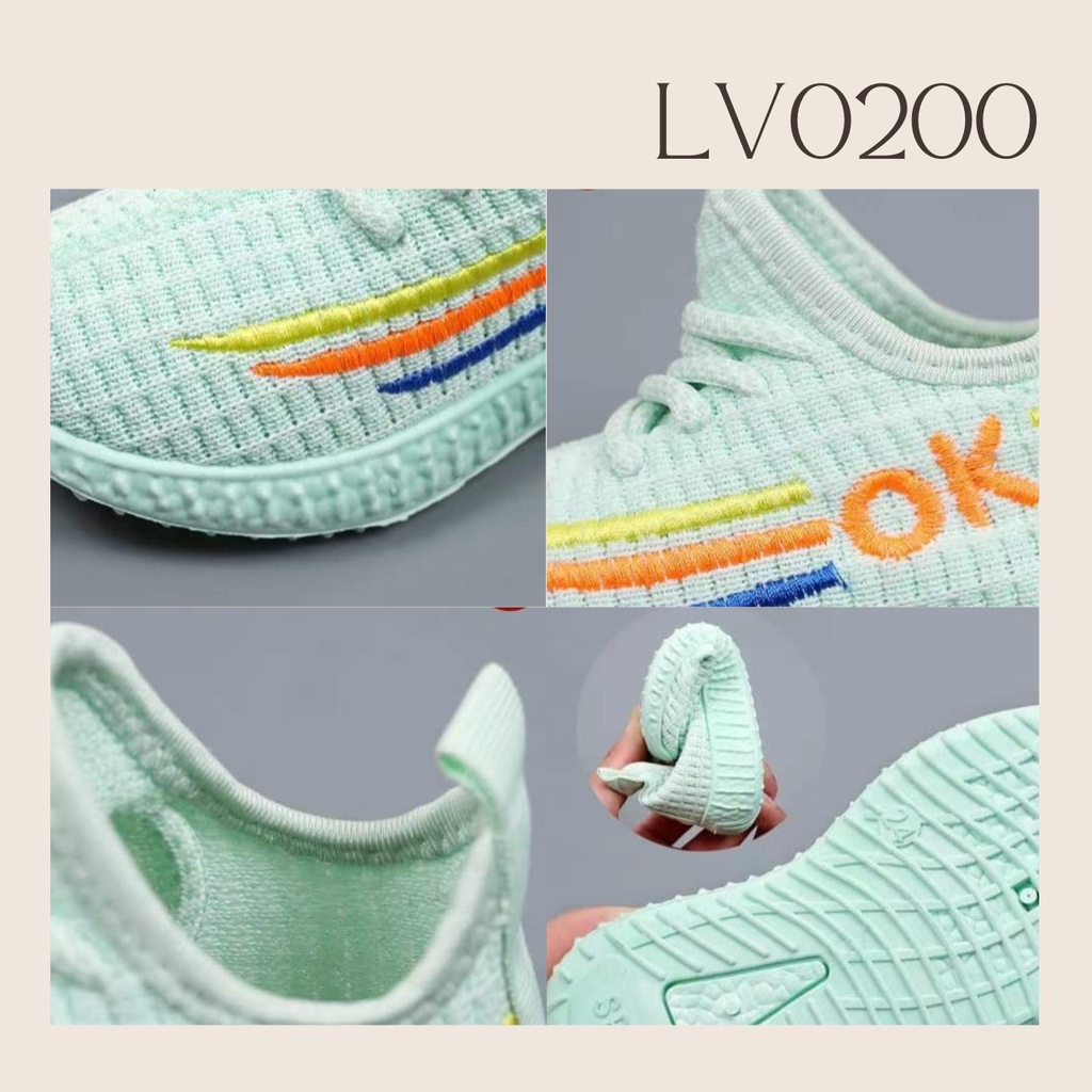 GROSIRTAS LV0200 Sepatu Sneakers Anak Import Sepatu Rajut Anak Motif OK List