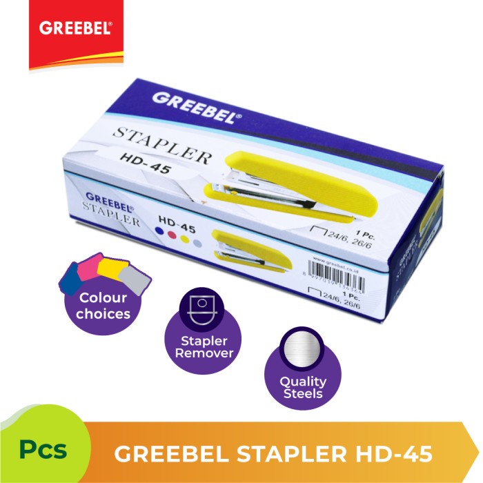 Jepretan Kertas Steples Stepler Stapler Greebel HD-45 isi 24/6-26/6