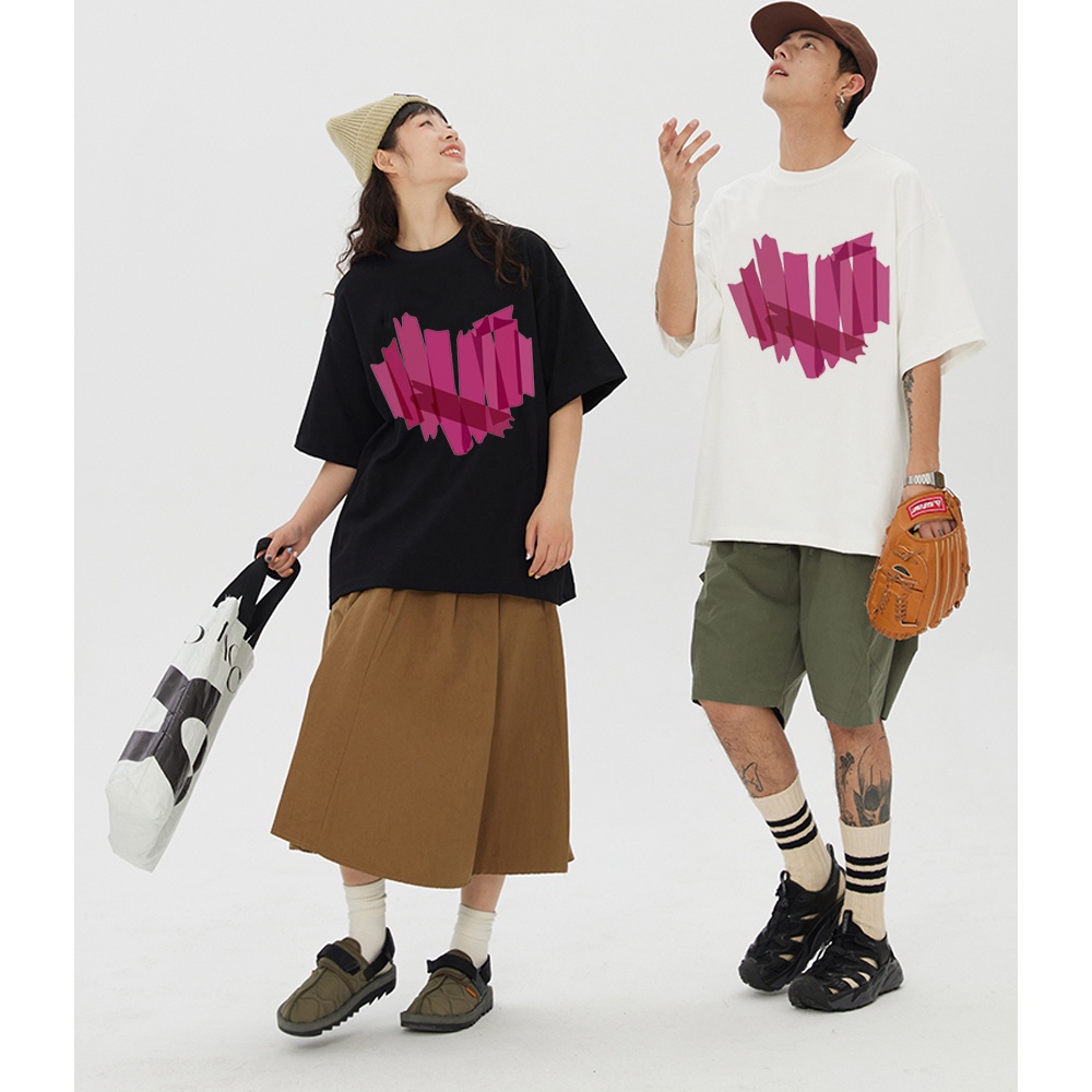 RDGF official shop atasan kaosKorean style kaos pria baju laki laki baju hitam kaos oversize baju oversize wanita kaos polos wanita kaos couple Fashion Trend Advanced Simplicity and Comfort