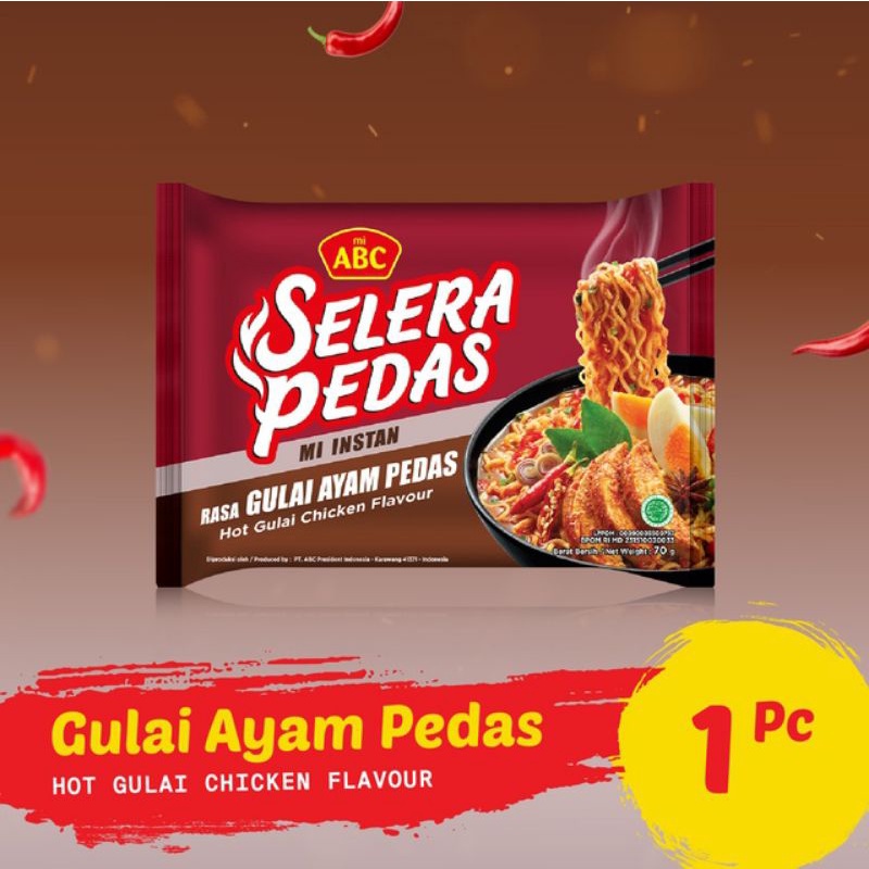 

Mie Mi ABC Selera Pedas Rasa Gulai Ayam Pedas