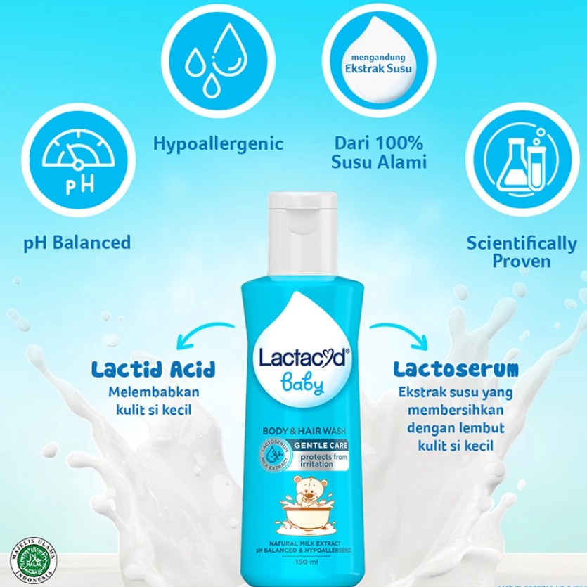 *Lailai* LACTACYD Baby Cleansing and Moisturizing Sabun Bayi 60ml / 150ml / 250ml / Gentle Care 60 ml 150 ml 250 ml 500 ml / Extra Milky 60ml - Sabun Menjaga Kelembaban Kulit Bayi