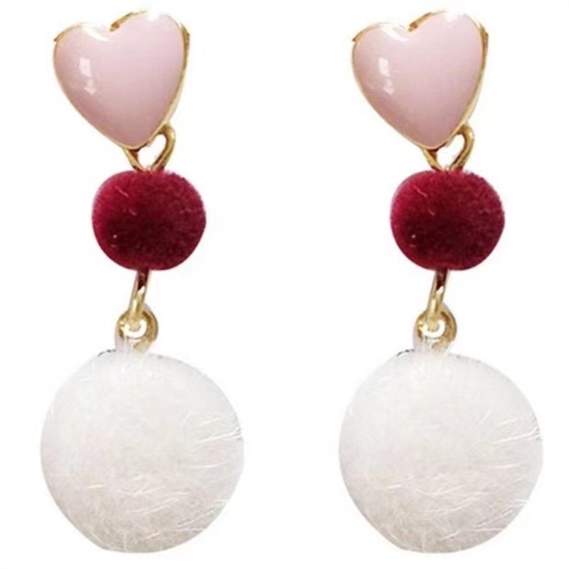 Anting Tusuk Sterling Silver 925 Model Hati Warna Pink Untuk Wanita