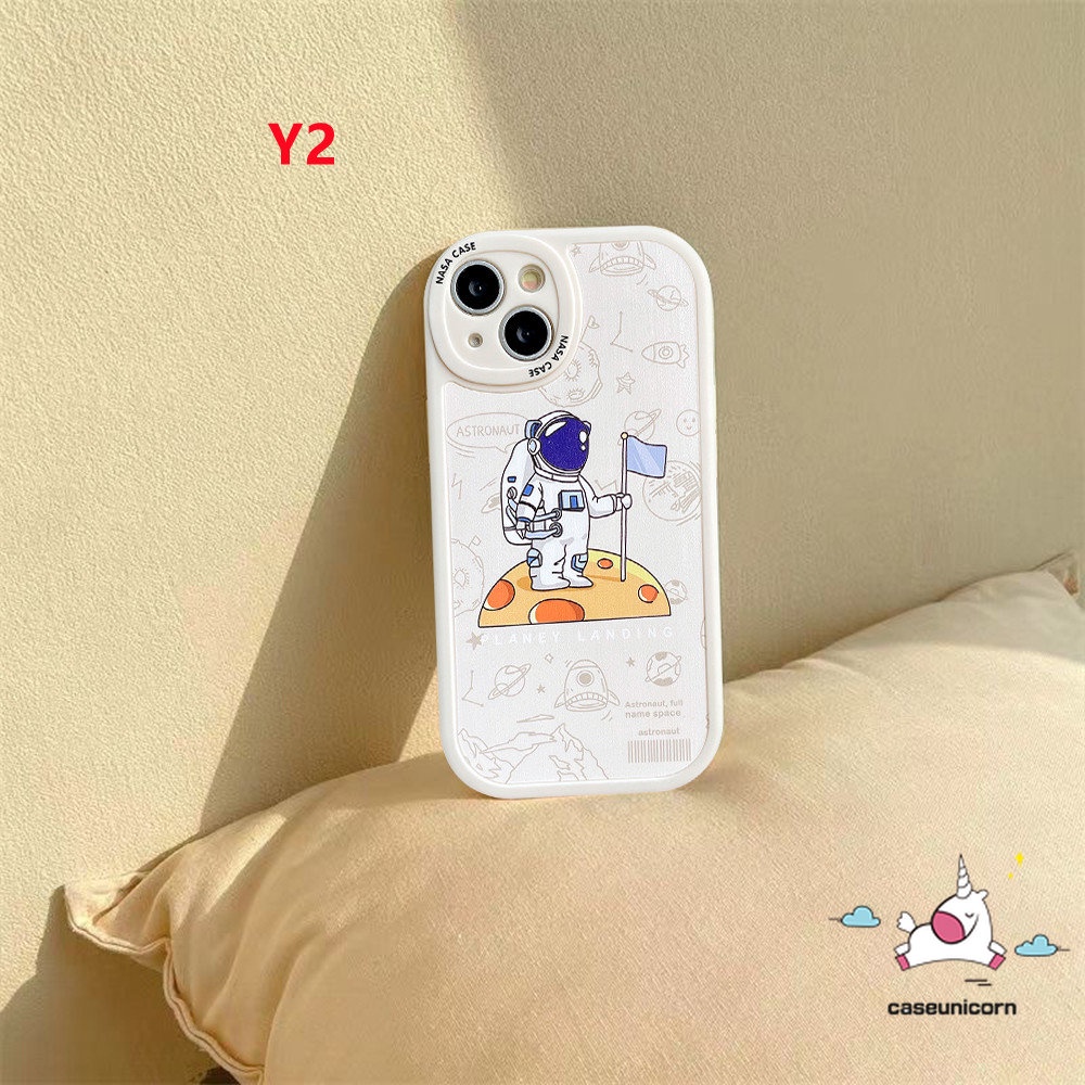 Case Samsung A14 5G A04 A13 A04s A50s A30s A12 A23 A50 A32 A03 A53 A03s A73 A02s A21s A52s A22 A33 A1 A20s A72 A52 A31 A10s A20 M23 A71 A51 Casing NASA Luar Angkasa Astronot Kartun Lembut