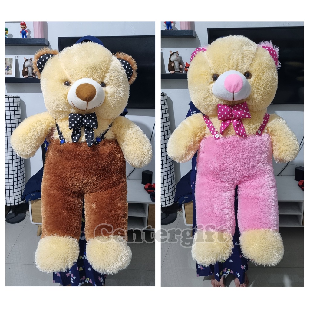 Boneka Teddy Bear Jojon Jumbo Boneka Beruang Overall Super SNI