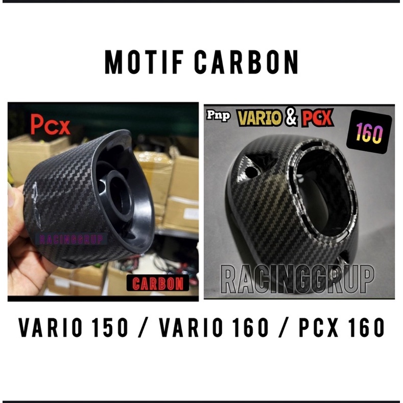 Garnish end cap muffler carbon moncong knalpot pcx 150 160 dan Vario 125 150 160 new accessories original