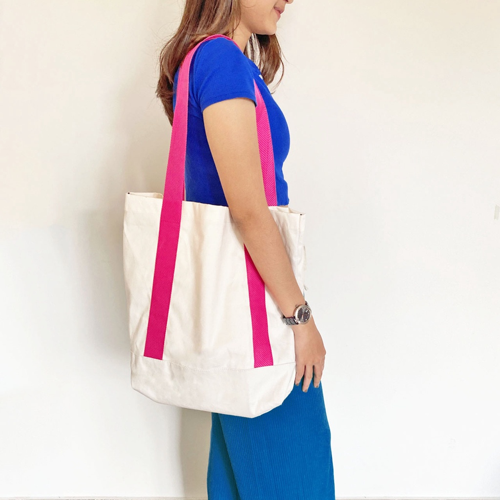 SANDY Totebag Kanvas Polos Tas Lucu Wanita Pria Remaja Korean Style By Chikoisme (RSL) NR