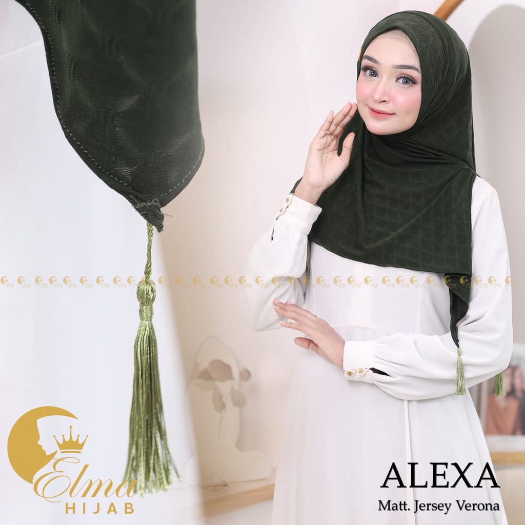 Jilbab Segitiga Instan Alexa pom-pom Bahan Jersey Verona By Elma Hijab