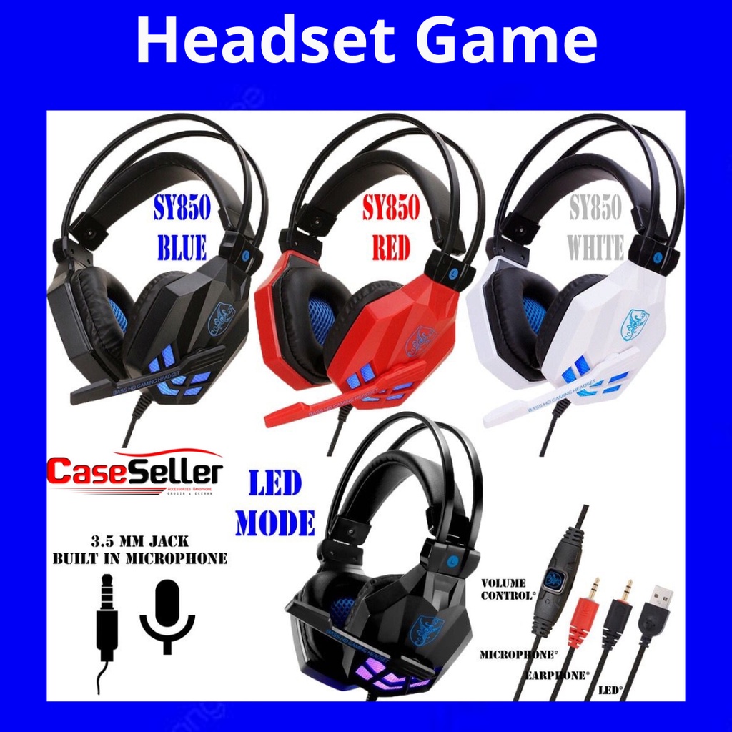 Headset Game Microphone - X4 | SY830 | SY850 | G10 Murah Headphone Kabel Earphone Gaming Over Ear With Microphone