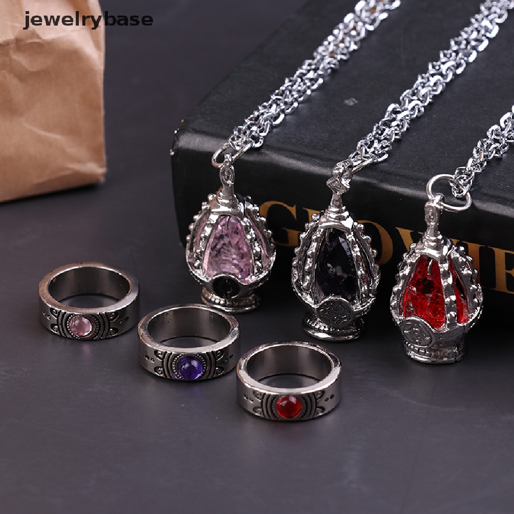 2pcs / Set Kalung + Cincin + Anting Tusuk Motif Anime Puella Magi Madoka Magica Untuk Perhiasan Wanita / Cosplay