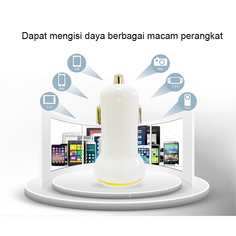 CANEL &amp; CO 5V 3.1A Car Charger Colokan Mobil steker mobil pengisi daya mobil cepat - 2 Port USB