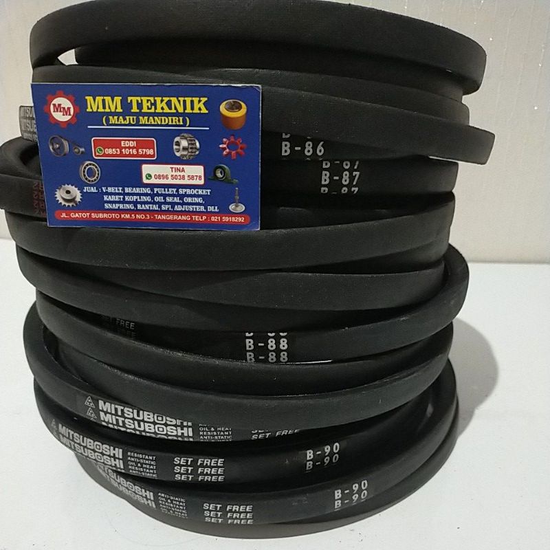 Vanbelt B86 B87 B88 B89 B90 Tali Ban Kipas Bando Mitsuboshi Vpower Van Fan Belt B 86 87 88 89 90 V- Pan Mbi Panbelt Fanbelt B-86 B-87 B-88 B-89 B-90