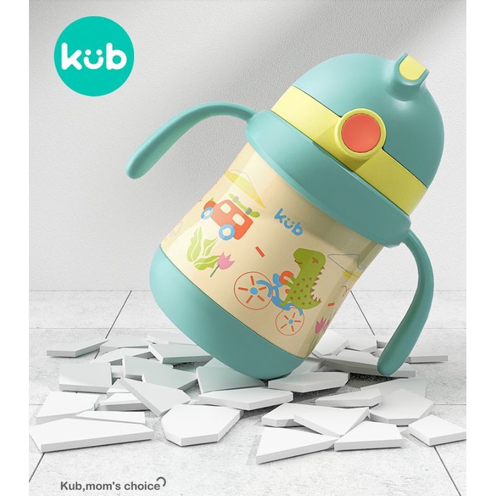 KUB Double Lid Thermal Insulation Straw Cup 260ml - Botol Minum Anak Bayi tahan Panas - Thermos Bayi