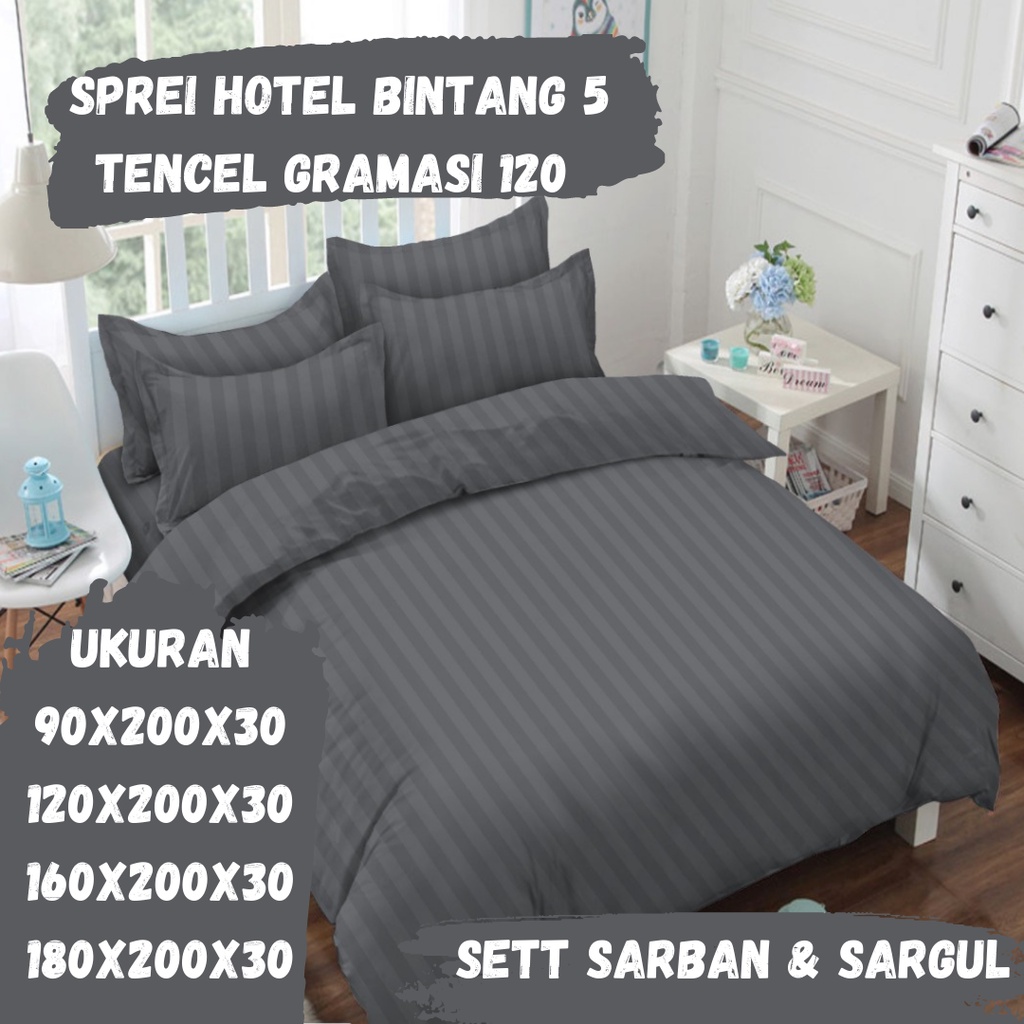 Sprei Hotel Salur Micro Tencel Tancel Sett Sarban Sargul 200x200x30 [ BELUM TERMASUK BEDCOVER ]