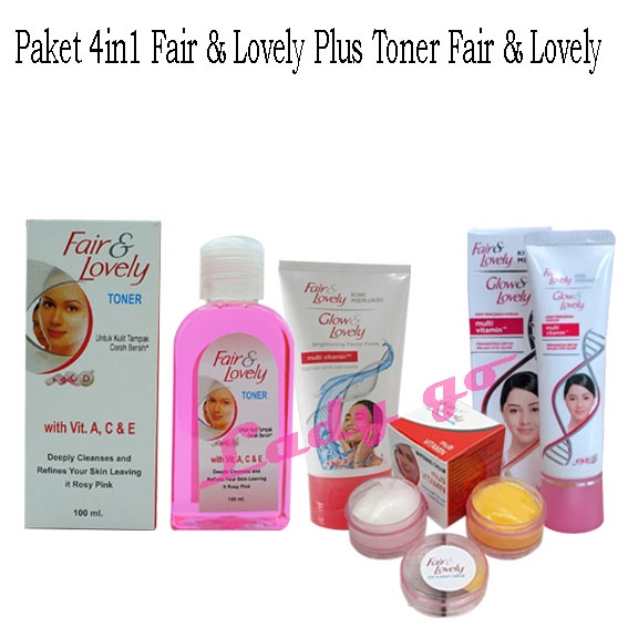 Paket Lengkap Fair &amp; Lovely 4in1 - Facial Foam 50g + Cream Susun Day &amp; Night Cream + Pelembab plus Toner fair &amp; lovely + Bedak Super Equisite 2in1 Mascara Hyper Curl plus Lipstik SuperStay Matte Ink