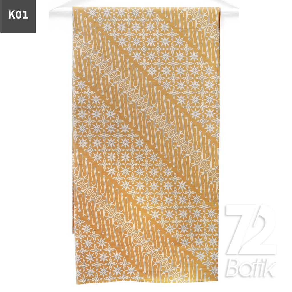 KAIN BATIK PREMIUM Bahan Katun Motif Burung Kawung Parang Warna Kuning 722621 CAP 72IL Jarik Jarit Samping Kebat Panjang Batik Katun Modern Premium Bahan Seragam Batik Pernikahan Kantor Keluarga Murah Kamen Jadi Batik Bali Lembaran