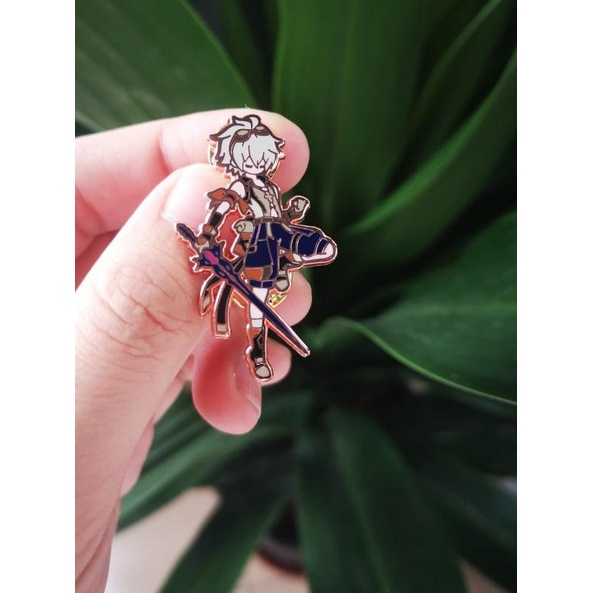 Genshin Impact Cute Character Hard Enamel Pin - Rose Gold part II - bennet