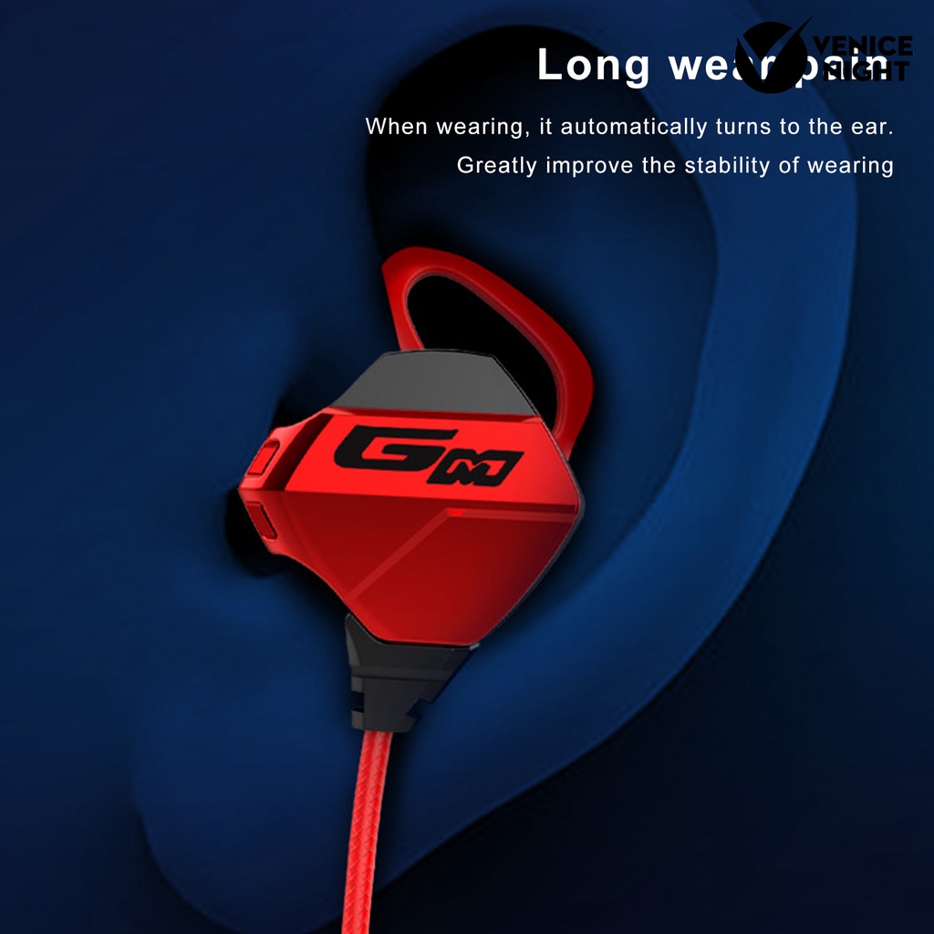 (VNEP) (Berkabel) Earphone Stereo Surround Music Game Call Fungsi Portable Wire Control Headset In-ear Gaming Earphone Produk Elektronik