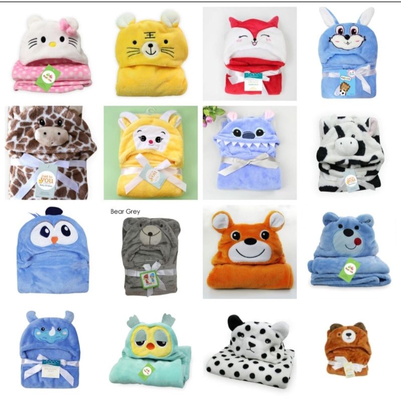 selimut bayi topi beneka 3D/selimut karakter fleece
