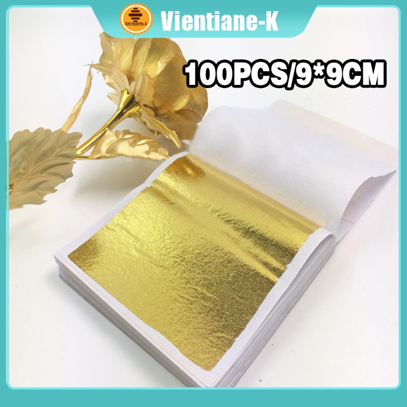 

100PCS Kertas Dekorasi Gold Foil Paper/Foil Emas Kertas/Gold Leaf Foil