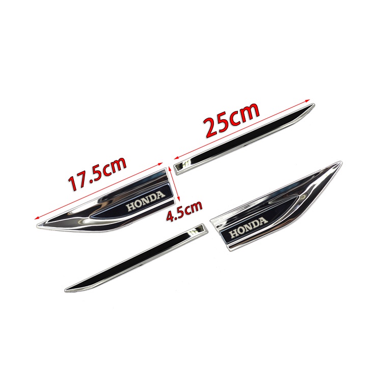 Stiker Label Samping Fender Mobil Honda City Civic Jazz Accord HRV HR-V BR-V CRV Brio Bahan Stainless Steel