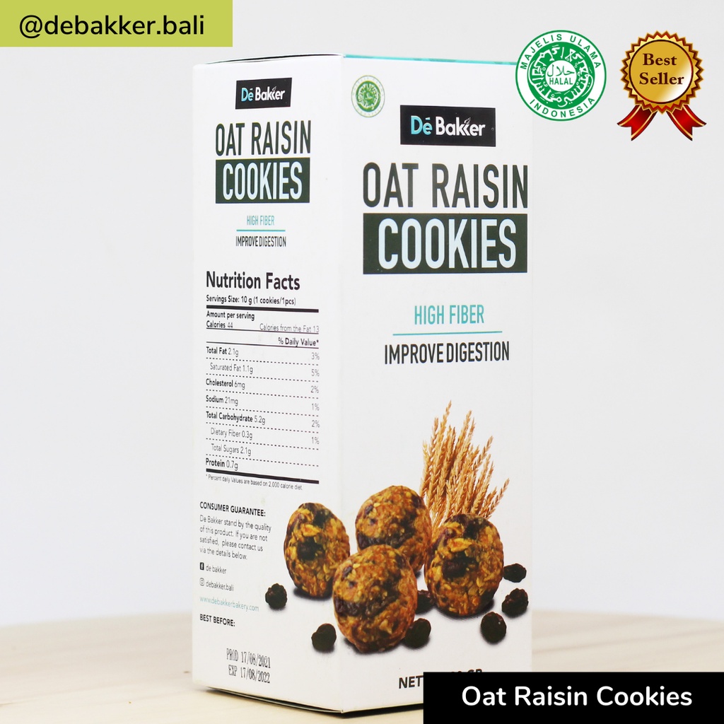 

Debakker Oat Raisin Cookies - Diet Snack - Healthy Snack - Egg Free - Snack Roti Bakery