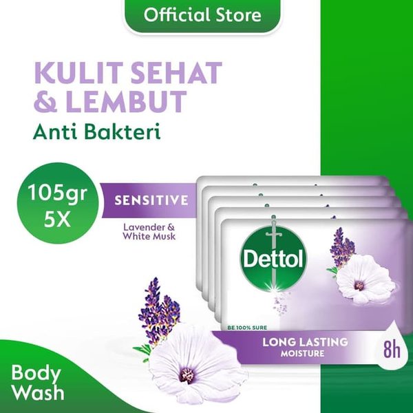 Dettol Sabun Batang Anti Bakteri Original / Cool / Senstive / Skincare 105gr (Isi 5)/  Toko Makmur Online