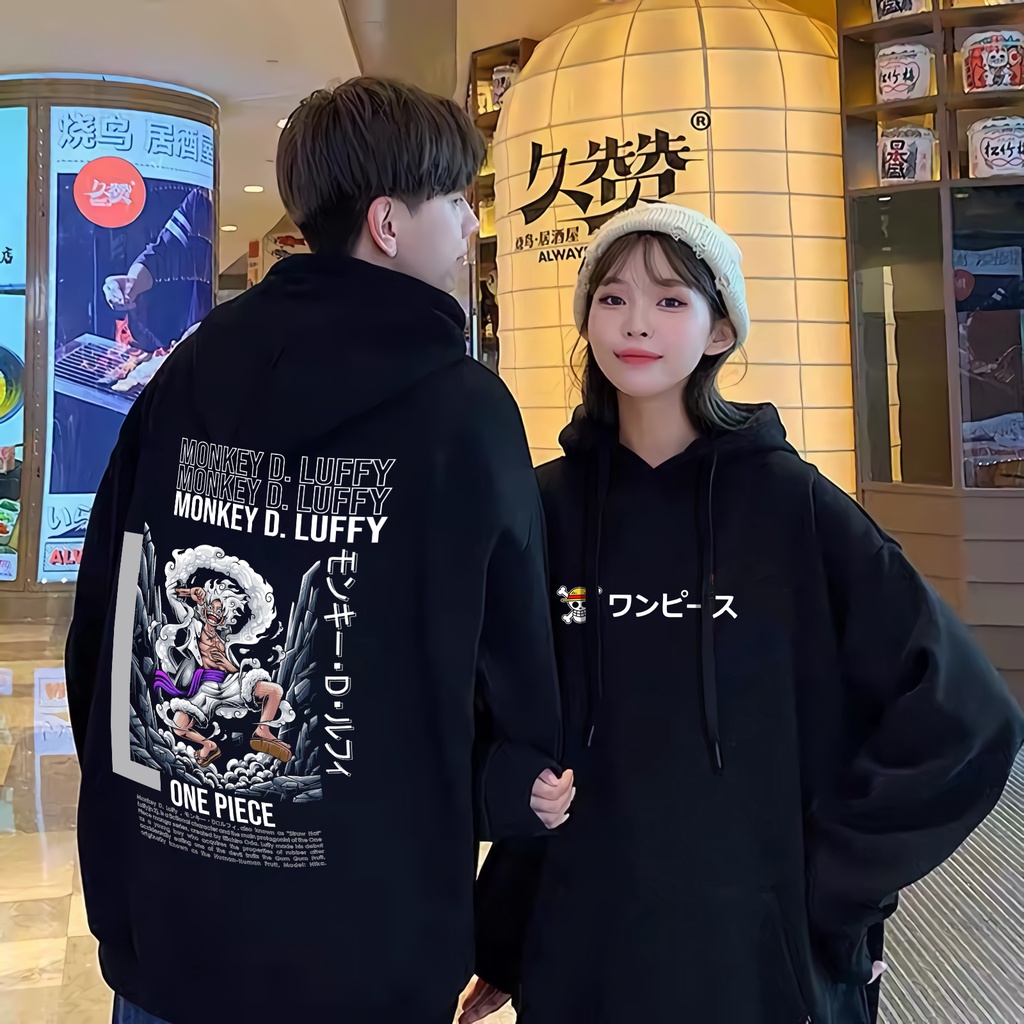 Promo Cod Hoodie Pria One Piece  Luffy Gear 5 Bisa Couple Pria Wanita Wear Sweatshirt Loose Oversize Trendy Jacket Hoodie Korean Style