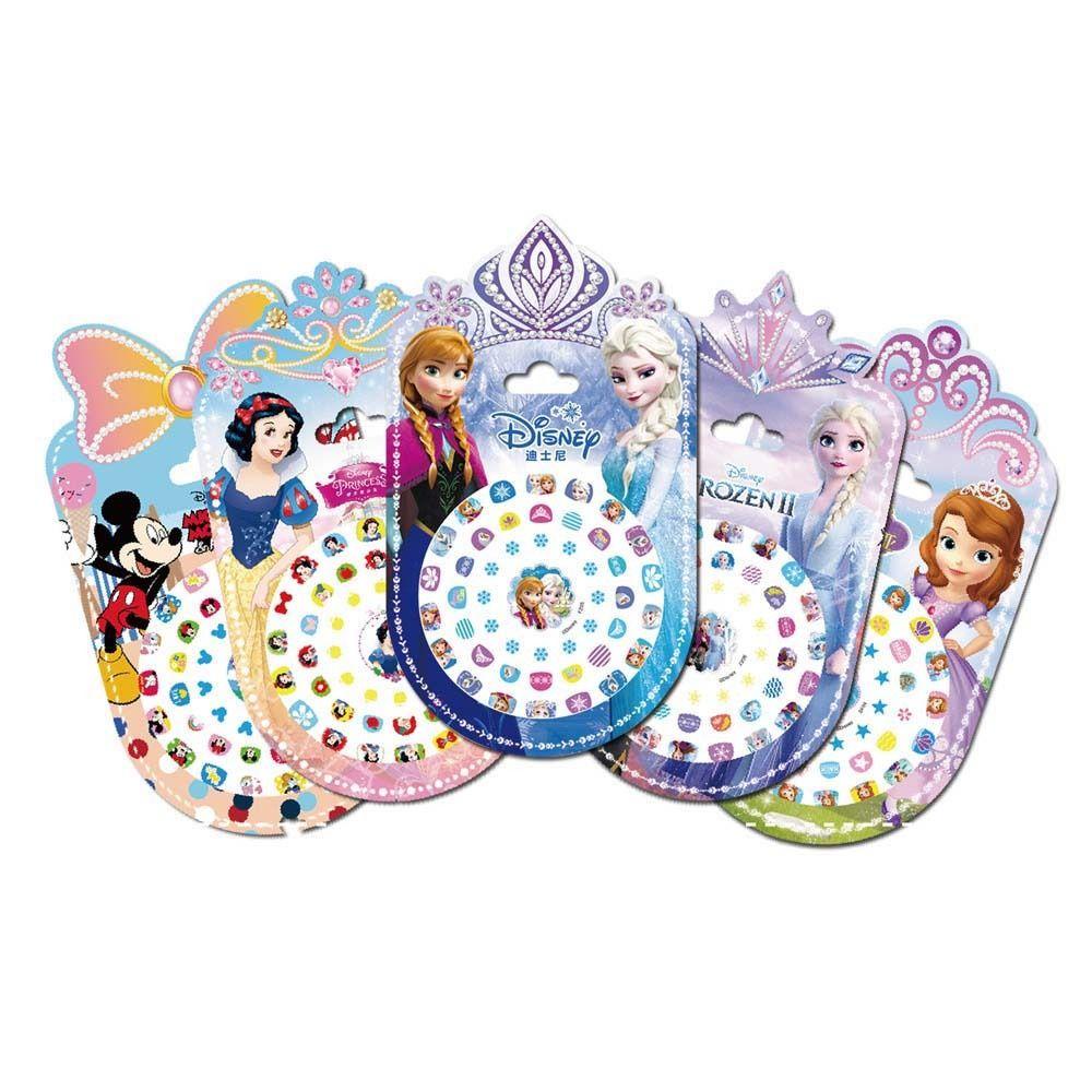 Mxbeauty Stiker Kuku Anak Fashion Bercahaya Anna Princess Elsa Princess Frozen Mickey Mouse Nail Art Dekorasi