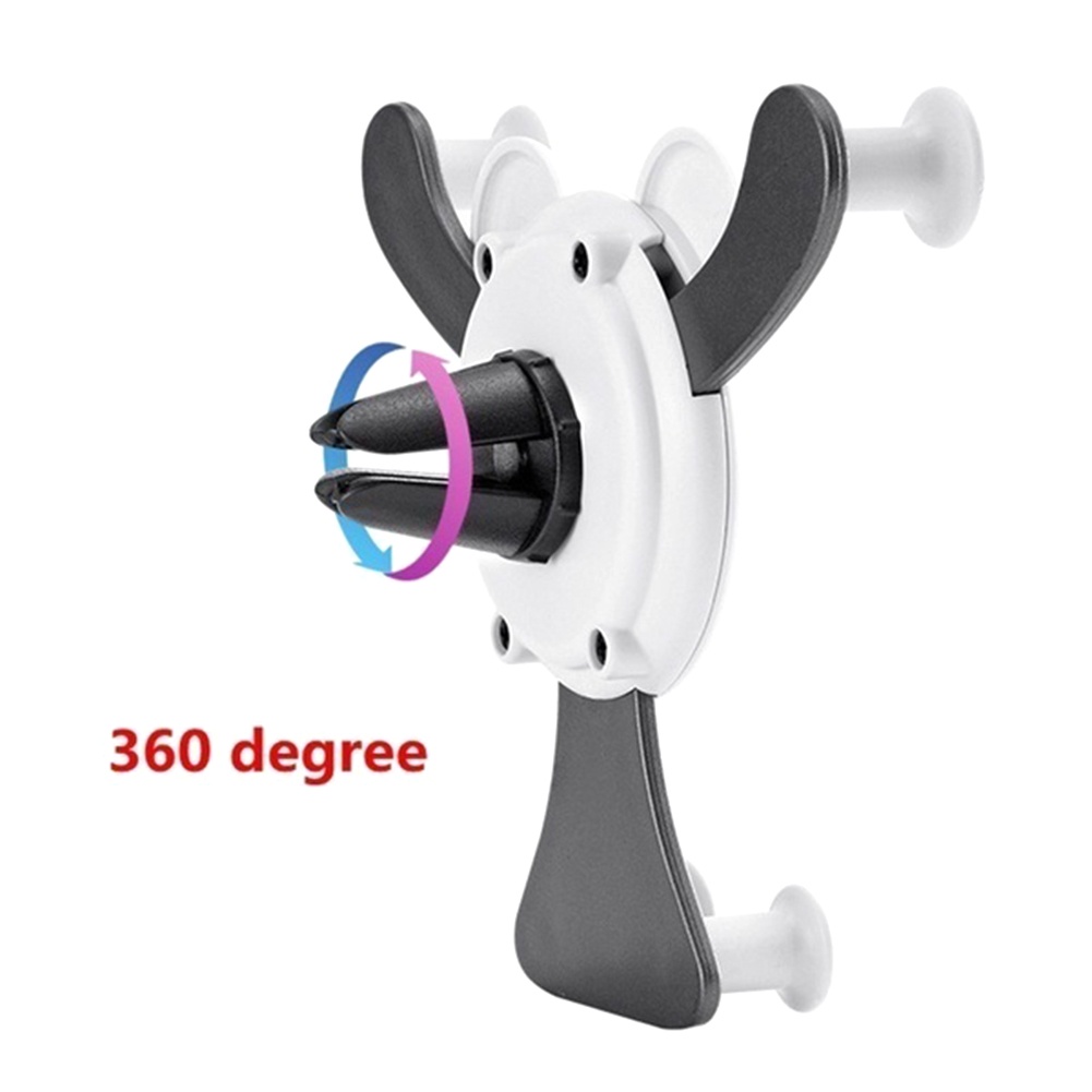 Bracket Gravitasi Dudukan Handphone universal Bentuk panda Lucu Warna Hitam Untuk Kisi Ac Mobil