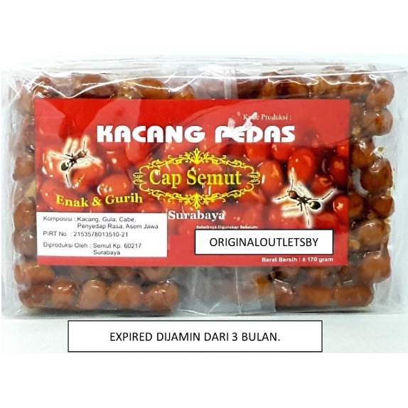 

Kacang Pedas Manis Cap Semut 170 gr gram Asli Surabaya (SELALU BARU)