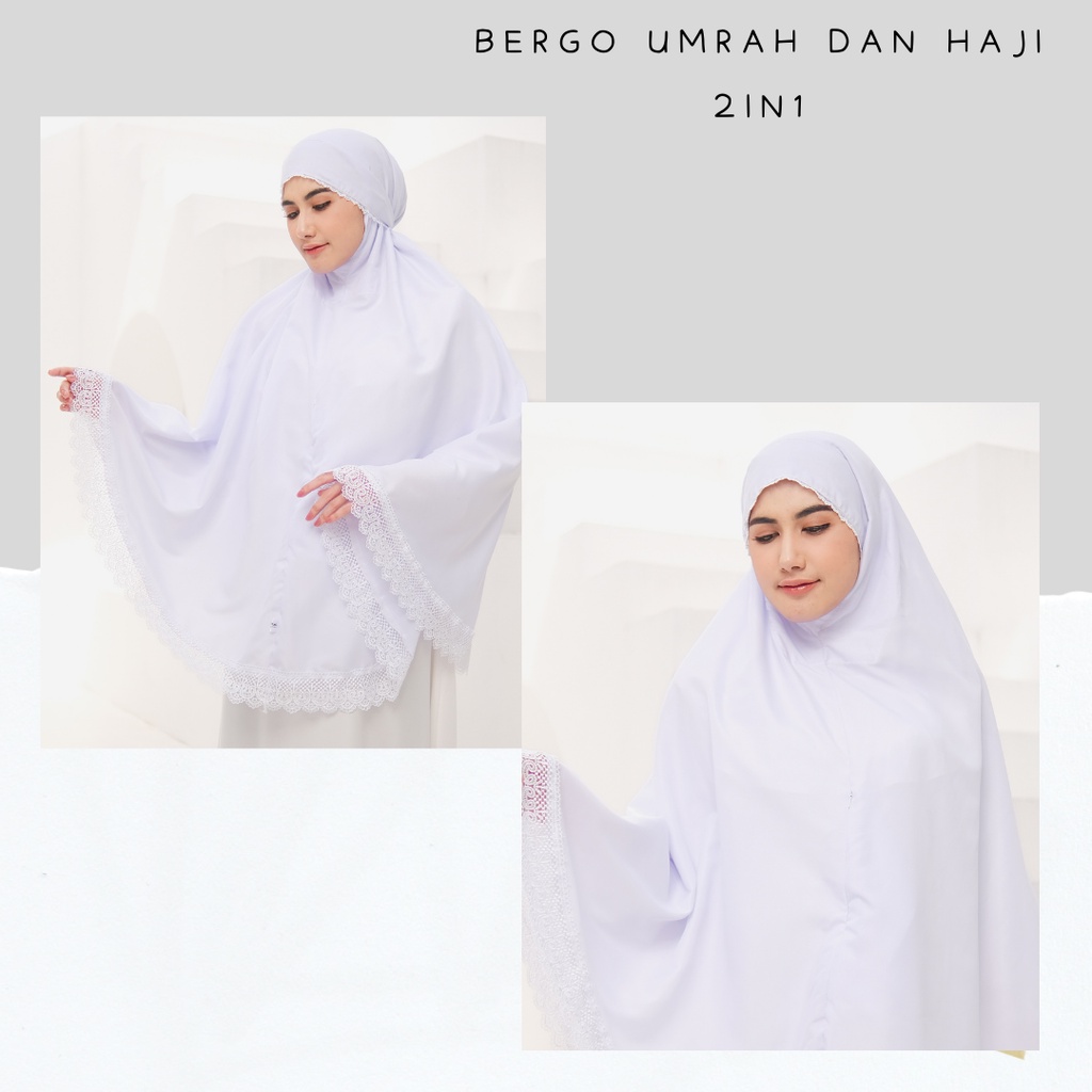 Bergo Putih Hijab Instan Umroh dan Haji ada Sakunya/Kerudung pasteleena mini/bandana bergo umroh /Pashmina Diamond Ceruty Termurah