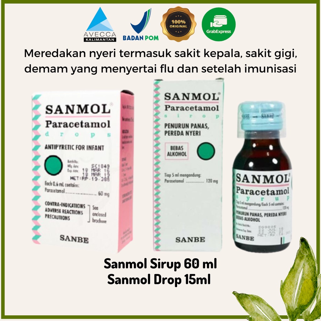 Jual AK - Sanmol Drops 15gr / Sanmol Syrup 60ml / Obat Demam / Pereda