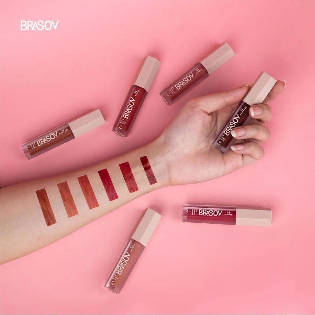 [ Buy 1 Get 1 Bioaqua Masker] Brasov Lipcream Velvet