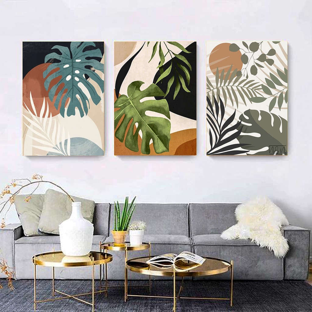 Jual Hiasan Dinding Ruang Tamu Daun Monstera Ukuran 47x31 Pajangan