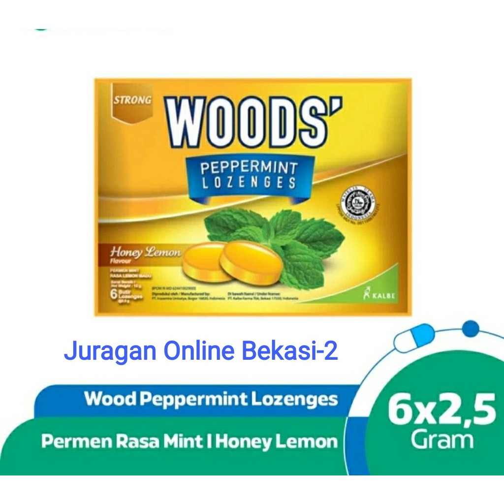 

Woods Lozenges Honey Lemon Isi 6 Butir - Permen Pelega Tenggorokan