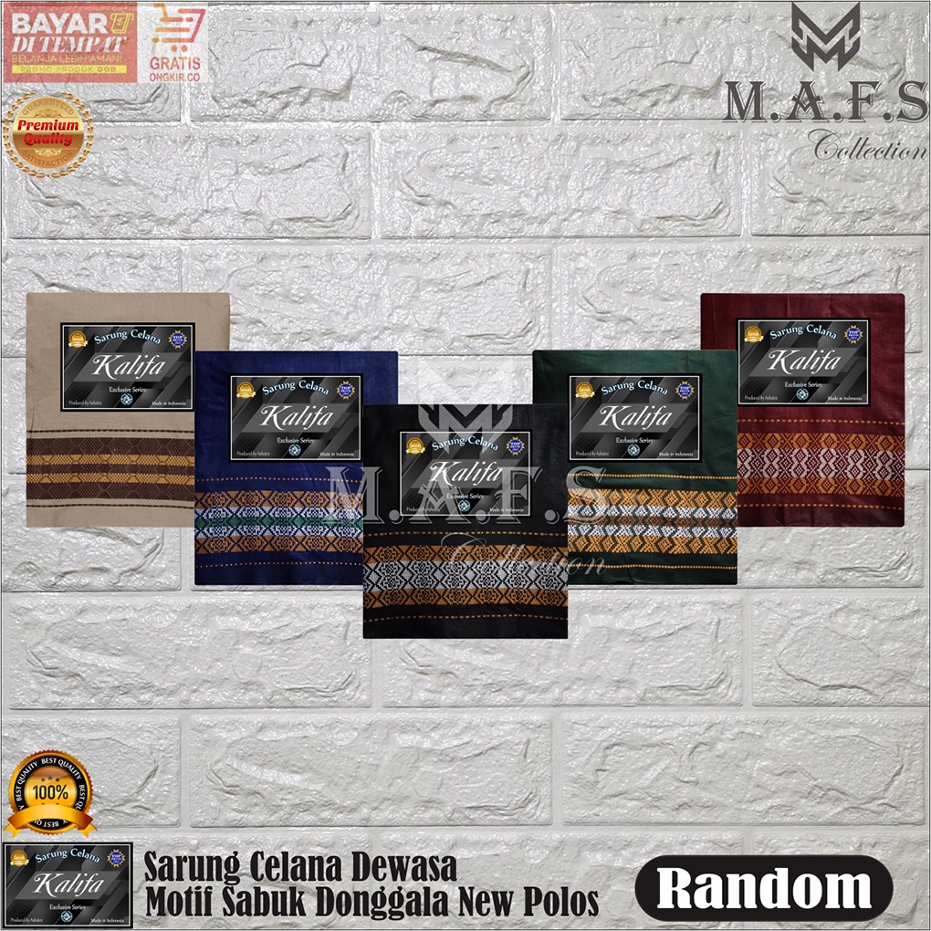 SARUNG CELANA DEWASA MOTIF SABUK SONGKET POLOS WARNA KALIFA