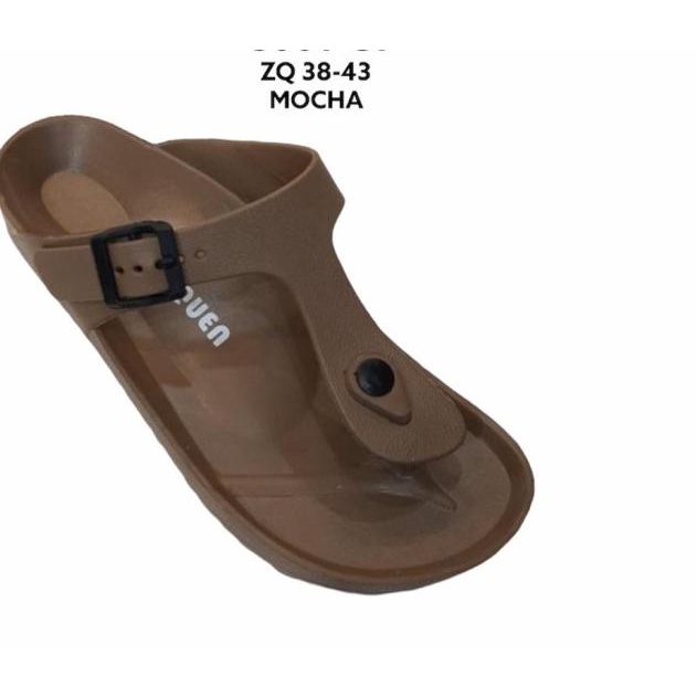 SANDAL ZIQUEN JEPIT KARET JELLY PRIA TERBARU BEST NEW GUYS ADA VARIANT - Abu-abu, 38