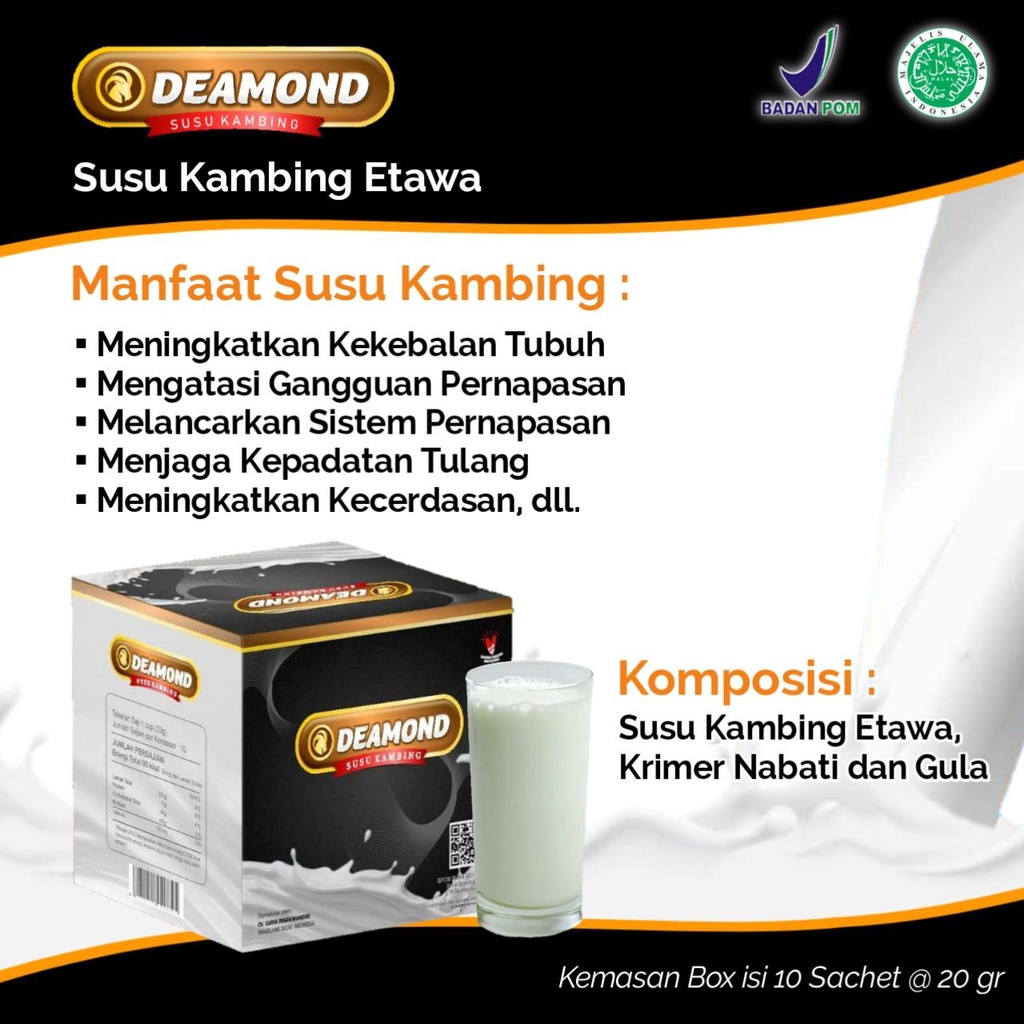 

Deamond Susu Etawa Deamond, susu kambing bubuk, susu kambing untuk menjaga kerusakan paru-paru